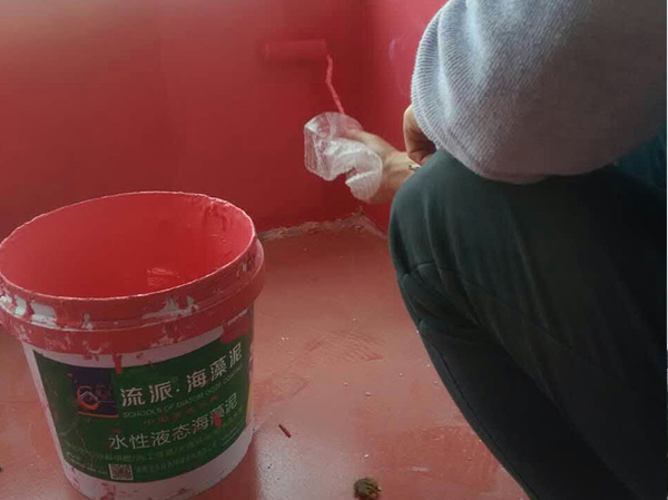 益阳硅藻泥墙面漆施工现场